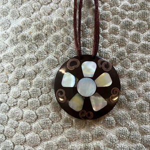 Brown/ pearl color  flower necklace